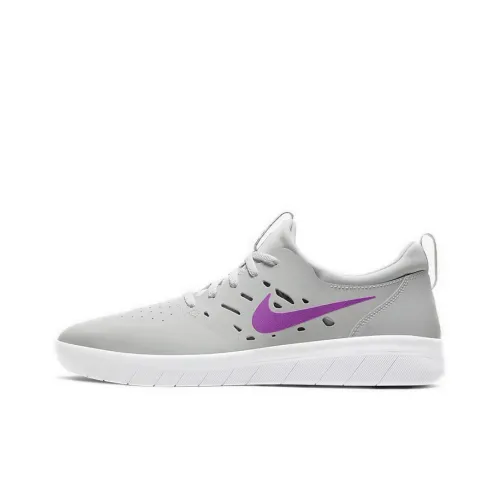 Nike SB Nyjah Free Skateboard Shoes Unisex Low-Top Gray Purple