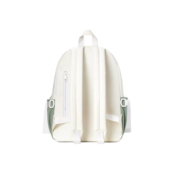 MR.ACE HOMME Polyester Backpack Regular Unisex Dusty Blue White Caramel White-9