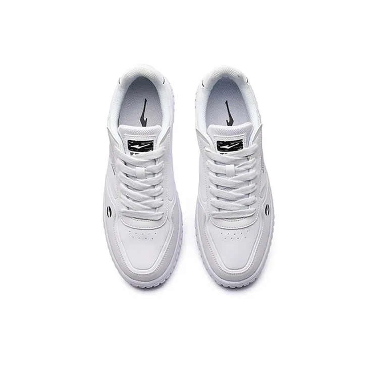 Erke War Song Slip Resistant Cushioning Wear Resistant Low Top Skateboard Shoes Men's White-2