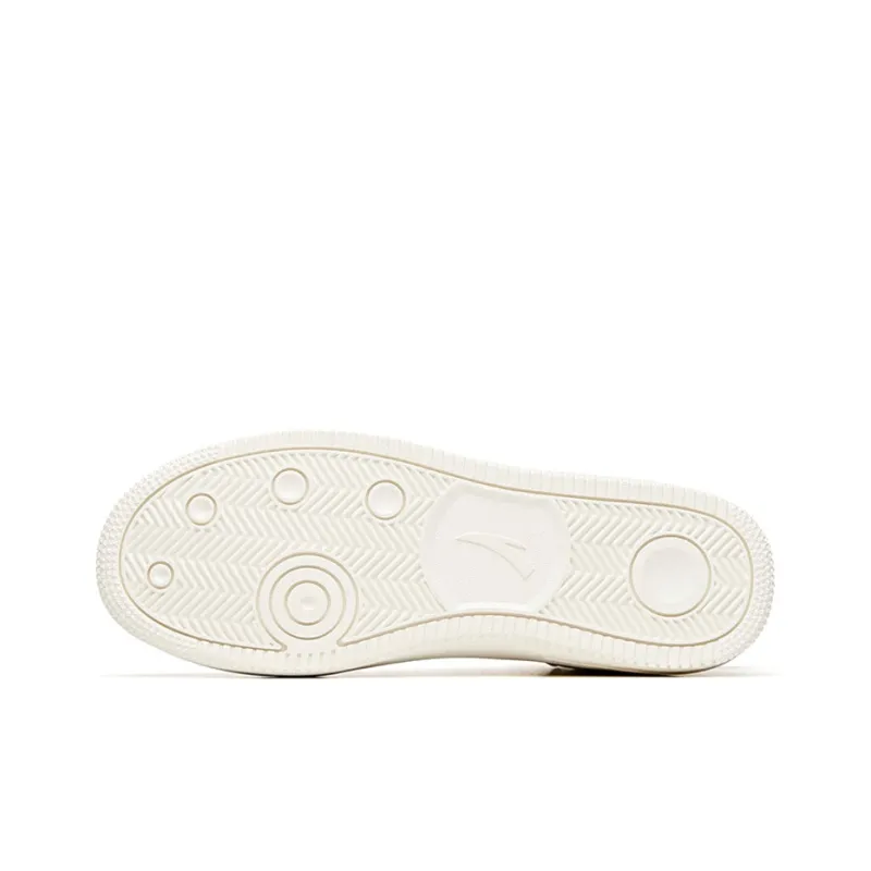 Anta Life Collection Slip Resistant Cushioning Wear Resistant Mid Top Skateboard Shoes Women's Pure White-4