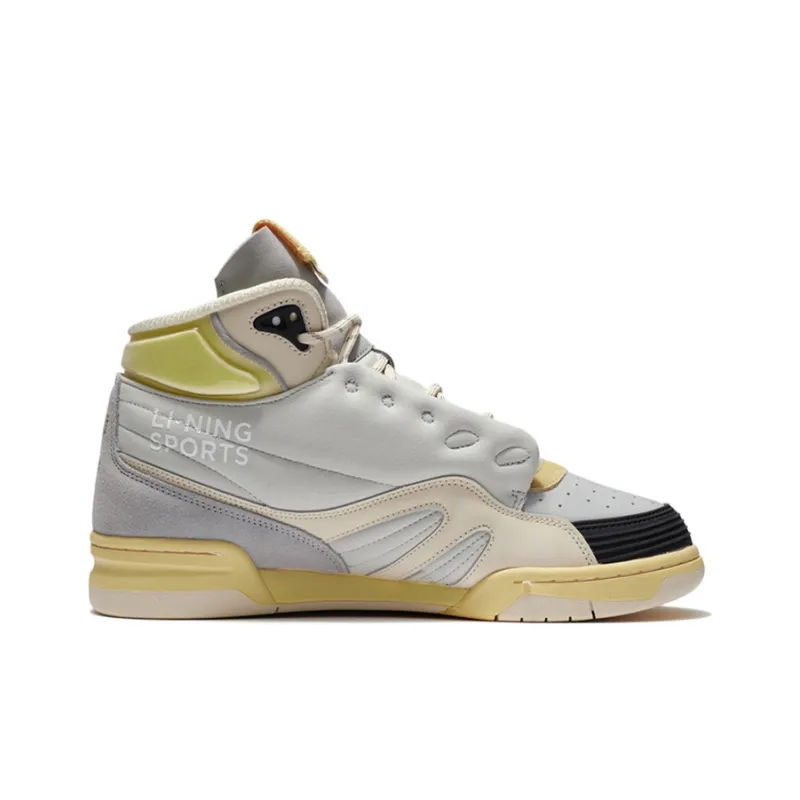 LiNing 937 Deluxe Hi SP Wear resistant And Lightweight High Top Skateboard Shoes Men's Gray-1