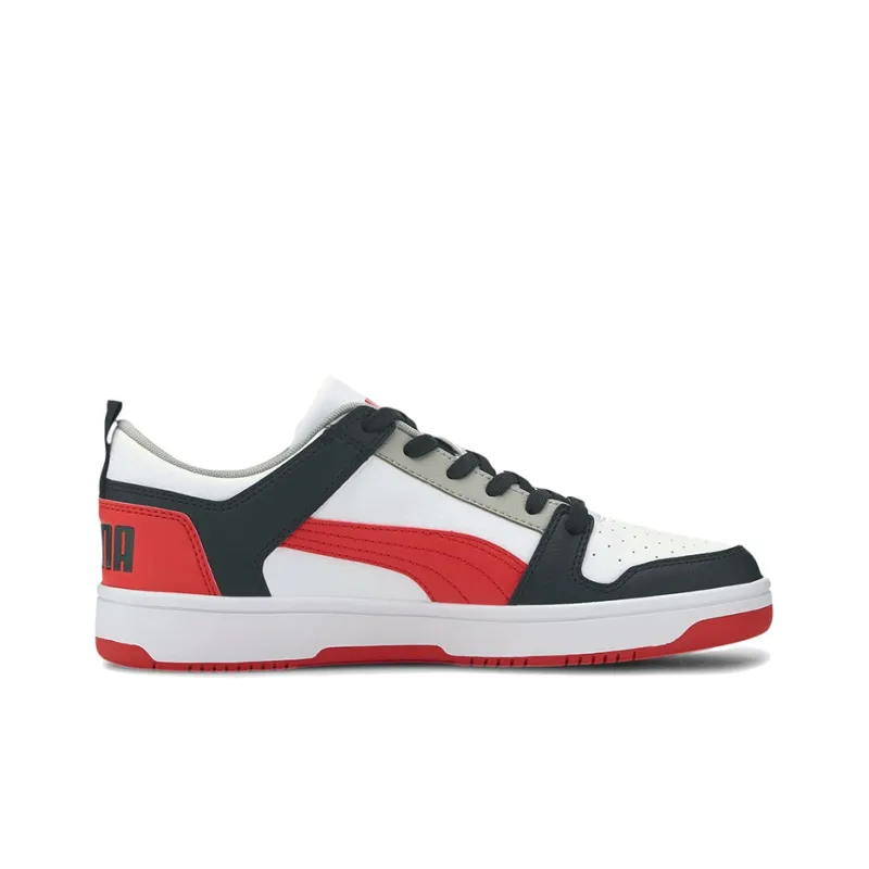 PUMA Rebound Lay Up Lo Sl Black/White/Red Low Board Shoes-1