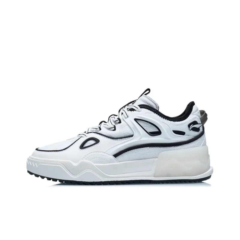 LiNing CF Twinkle Star Slip Resistant Cushioning Lightweight Breathable Low Top Skateboard Shoes Women's Mist White-0