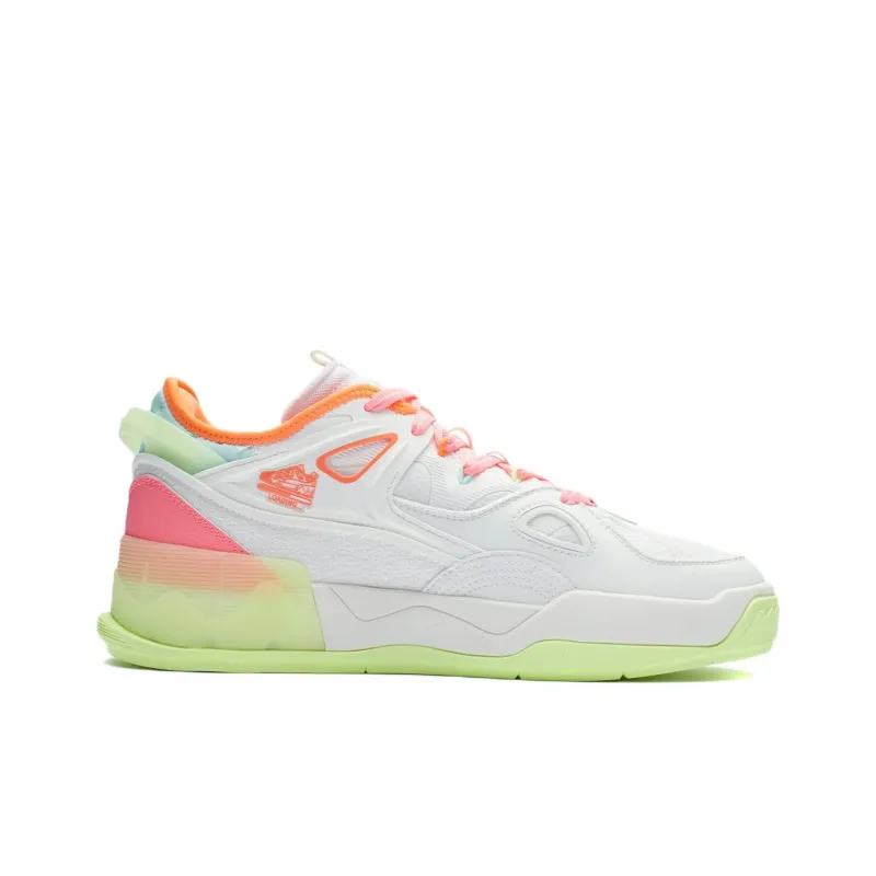 LiNing Meteor Twinkle Star Abrasion Resistant Breathable Low Top Skateboard Shoes Men's Fluorescent Shimmer Pink-1