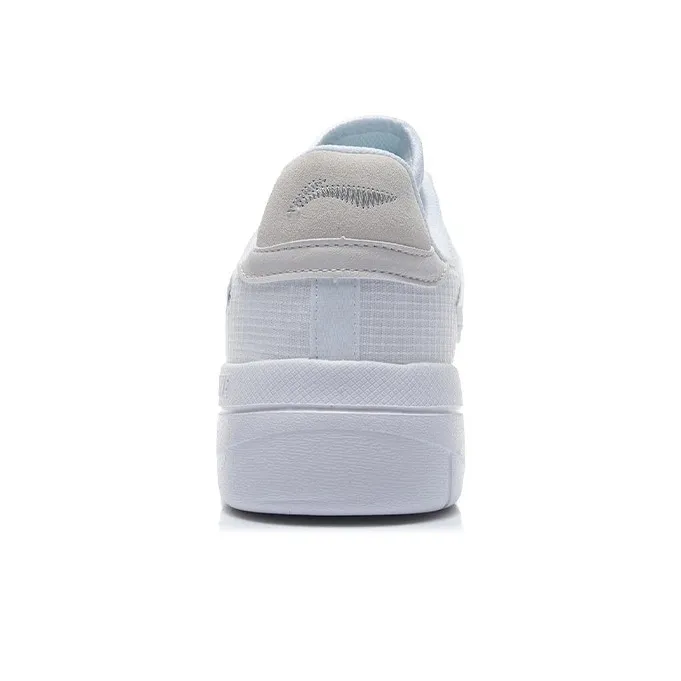 LiNing Wave Lightweight Balance Cushioning Low Top Skateboard Shoes Men's White-3