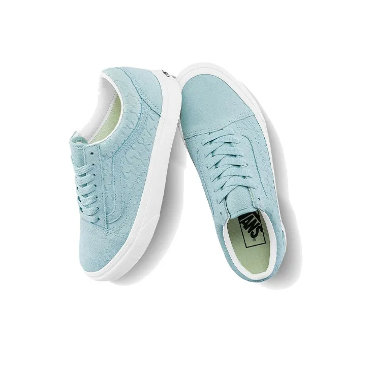 Vans Old Skool Breathable Lightweight Wear resistant Low Tops Casual Skateboarding Shoes Blue Light Blue-3