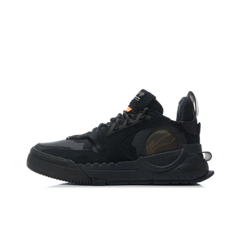 LiNing Enlightenment Slip Resistant, Abrasion Resistant, Lightweight Low Top Skateboard Shoes Men's Black-0