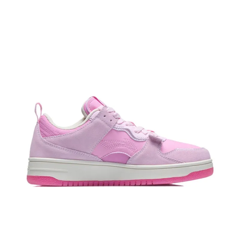 LiNing Layer Pro Anti-Slip Wear-Resistant Low-Top Skateboard Shoes Women's Cherry Blossom Pink-1