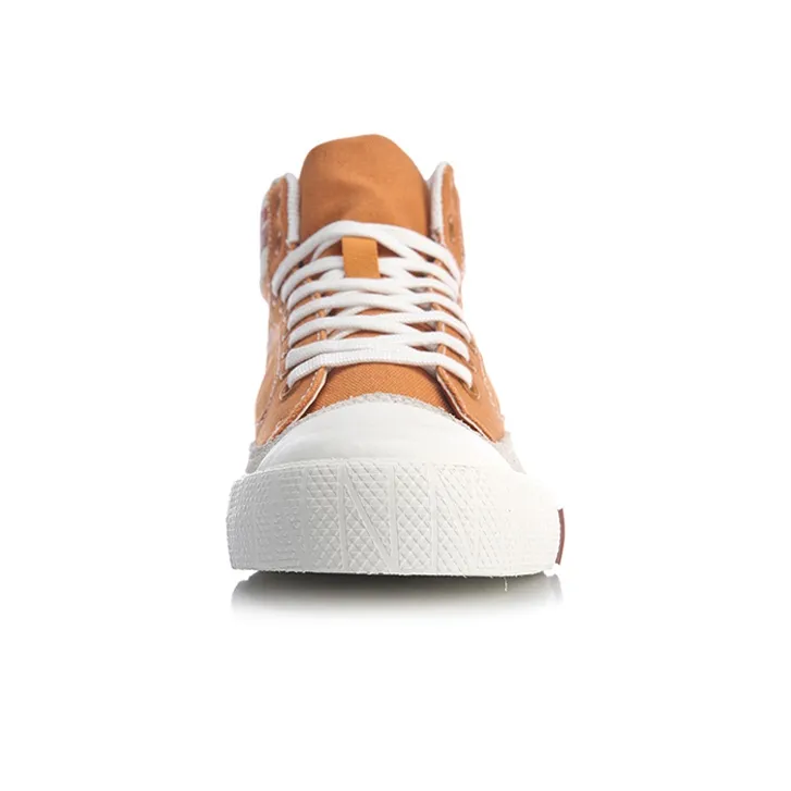 LINING Skateboard Shoes Women's High-Top Dark Khaki/White-3