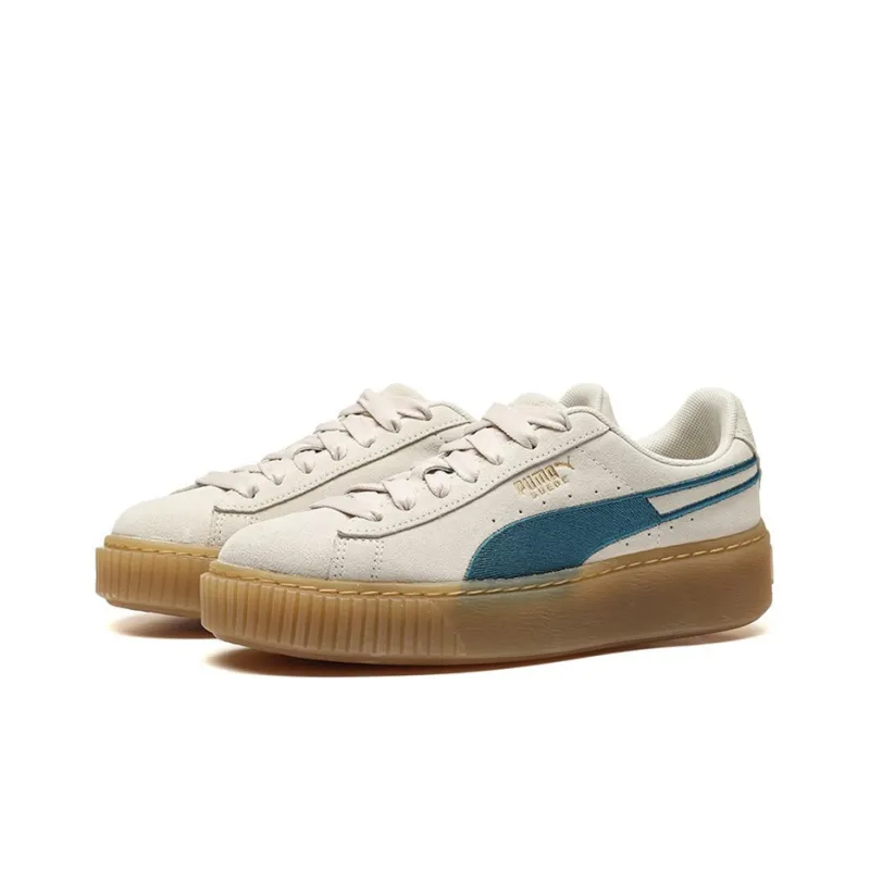 PUMA Suede Platform Core Grey/Blue/Gum Women's-2