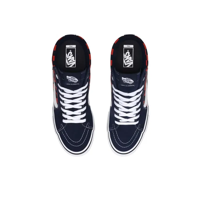 Vans SK8 Hi Pro Checkerboard - Navy Orange-2