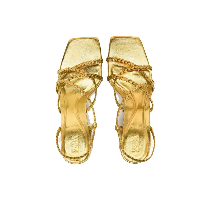 ZARA Roman Sandals Women's Gold-3