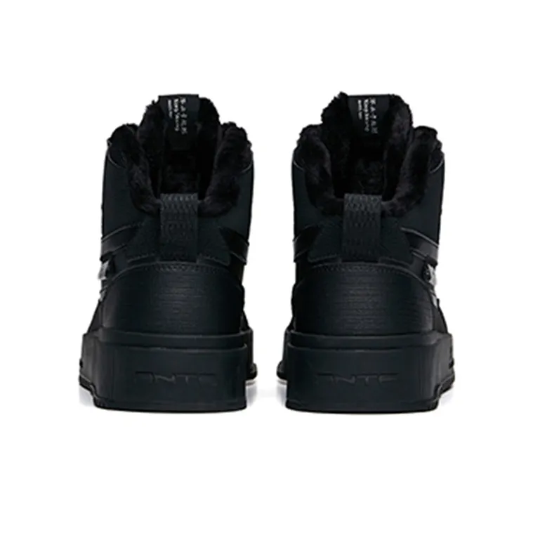Anta High Top Skateboard Shoes Men's Black-3