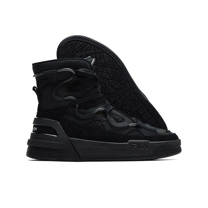 Lanvin x FILA Salto Warm Anti-Slip And Wear-Resistant High-Top Skateboard Shoes Men's Black-4