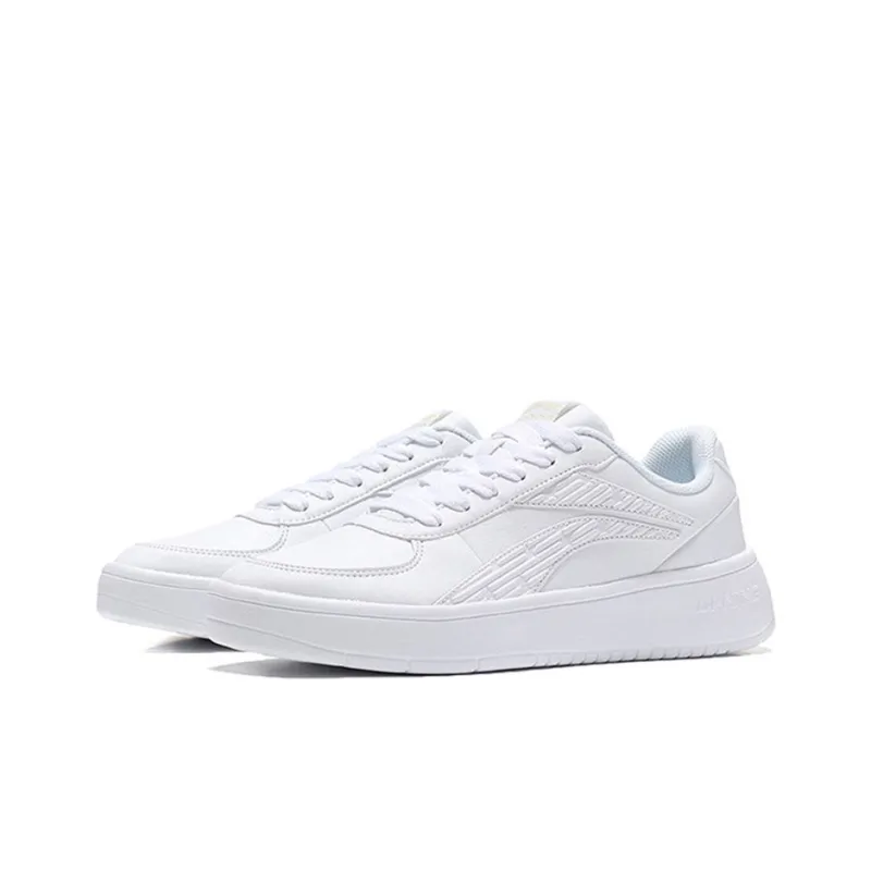 LiNing Coverage Slip Resistant, Abrasion Resistant, Lightweight Low Top Skateboard Shoes Men's Pure White-2
