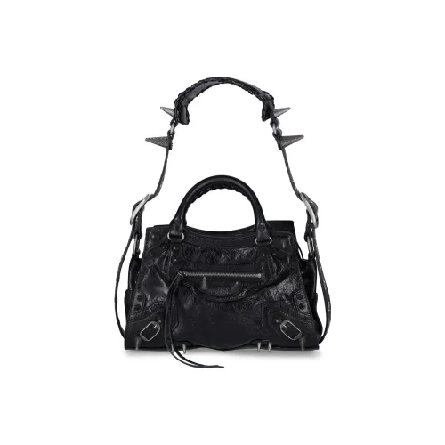 Balenciaga Lambskin Handbag Shoulder Bag Women's Black