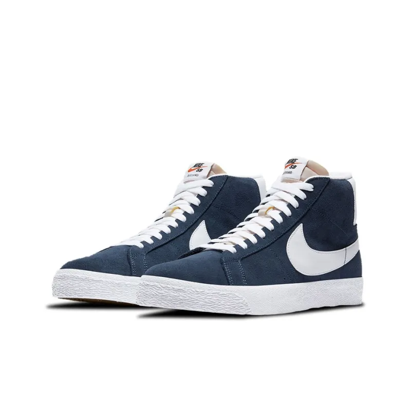 Nike Sb Zoom Blazer Mid Navy White-2