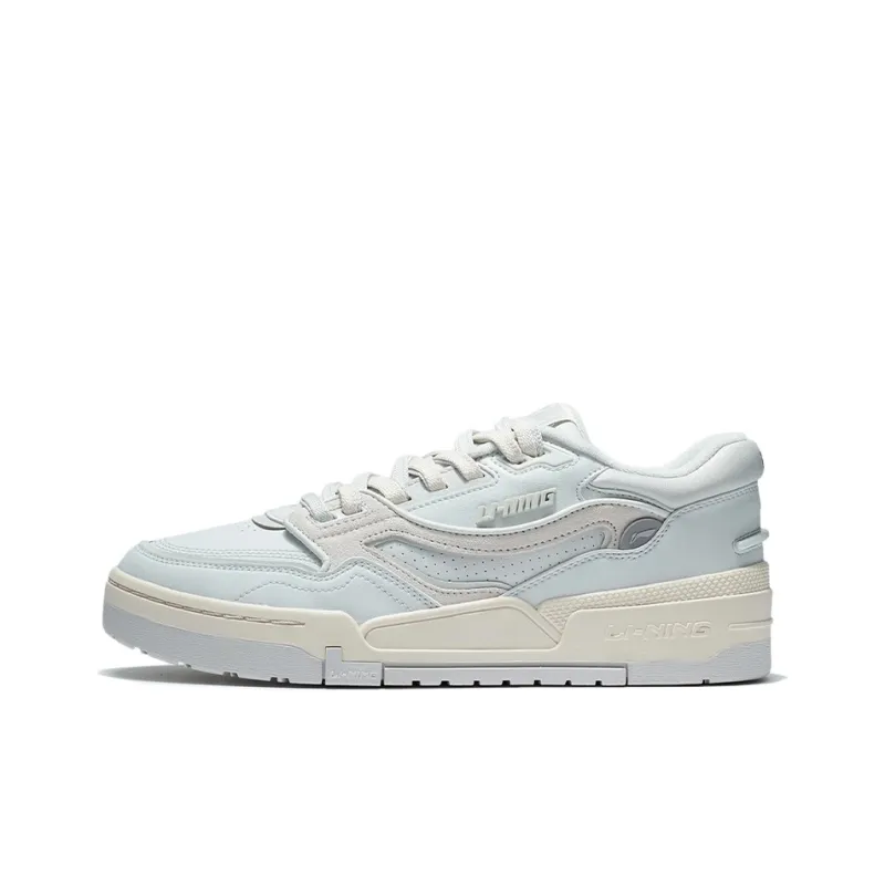 LiNing 001 BTC Lightweight And Breathable Low Top Skateboard Shoes Men's Frost White Gray-0