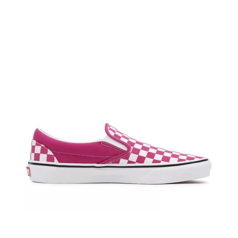 Vans Classic Slip On Checkerboard Fuchsia Red-1