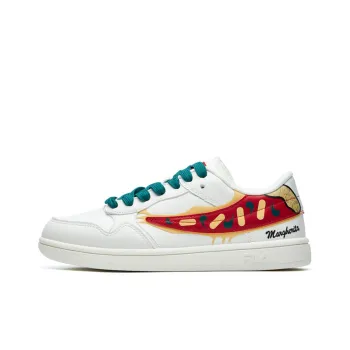 FILA FUSION Pizza Skateboard Shoes Women's Low-Top Snow/Green/Red