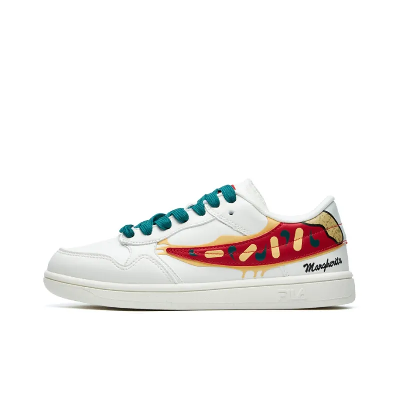 FILA FUSION Pizza Skateboard Shoes Women's Low-Top Snow/Green/Red-0