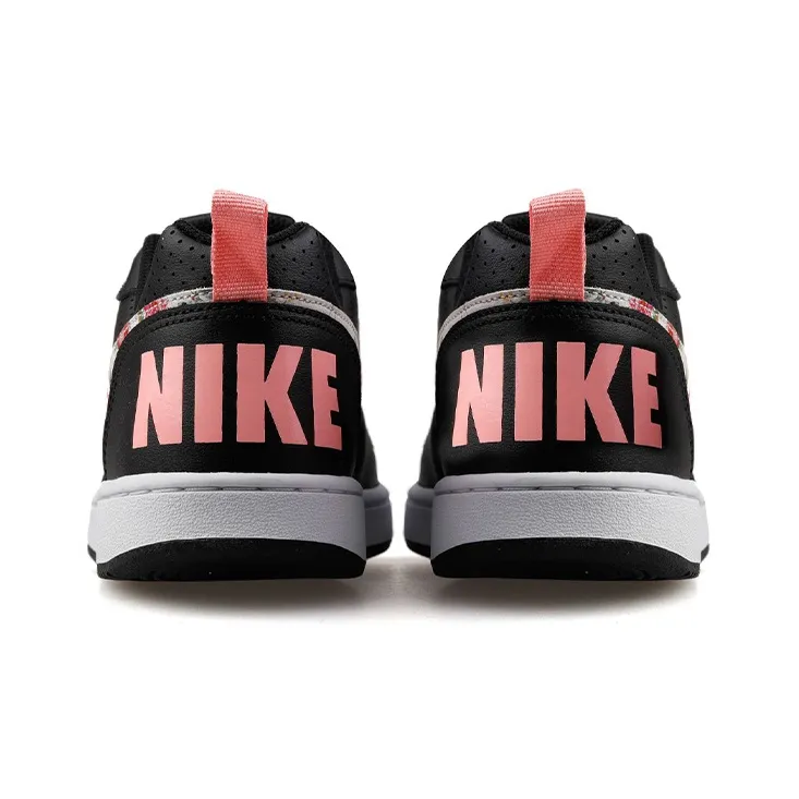Nike Court Borough Low VF GS 'Floral Swoosh - Black'-3