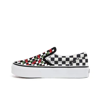 Vans Customs Cherry Checkerboard Slip on Checkboard Black/White Women's