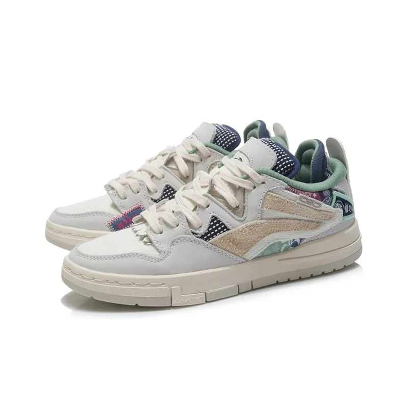LiNing Wave Pro Anti Slip And Wear Resistant Lightweight Low Top Skateboard Shoes Men's Gray Green-2