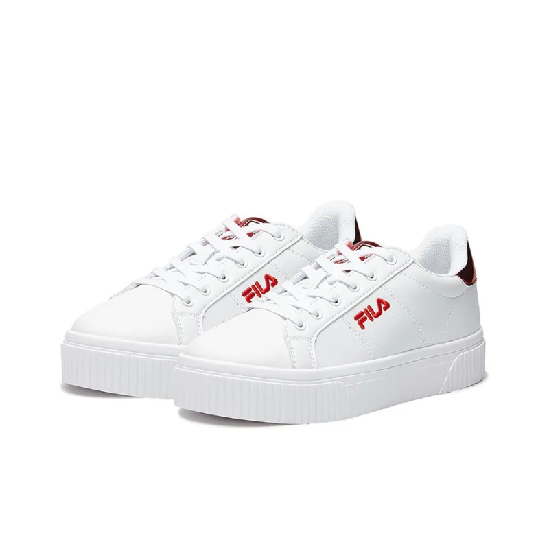 FILA Panache 19 Low Top Skate Shoe White/Red Women's-2
