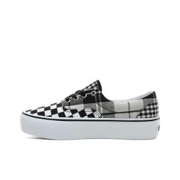 Vans Plaid Checkerboard Era Platform Shoes Black/White Women's