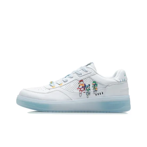 LINING Disney Skateboard Shoes Men Low-Top Standard White/Milk White/Blue