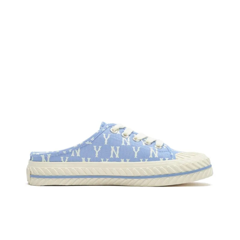 MLB Playball Mule Monogram Wear Resistant Low Top Skateboard Shoes Unisex Blue-1