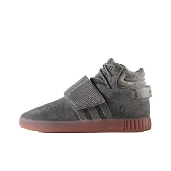 Adidas Originals Tubula Invader Strap 2017 Non-slip Lightweight Mid-Top Skateboard Shoes Unisex Gray