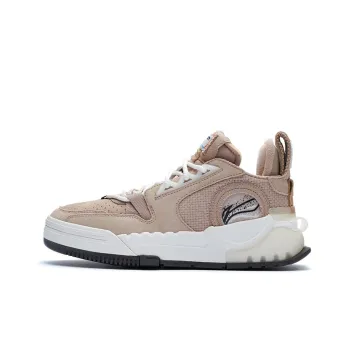 LiNing Enlightenment Anti Slip And Wear Resistant Lightweight Mid Top Skateboard Shoes Women's Light Taupe