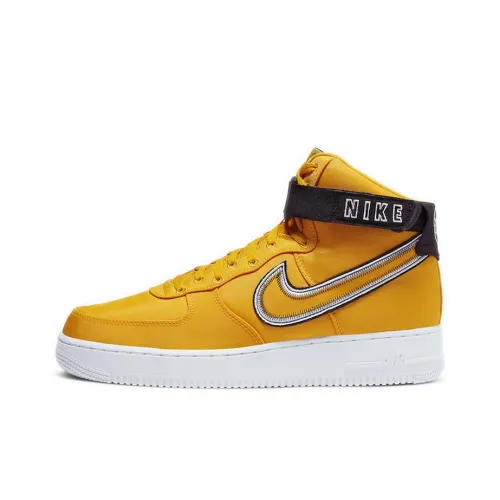 Nike Air Force 1 Skateboard Shoes Unisex High-Top Black/Yellow