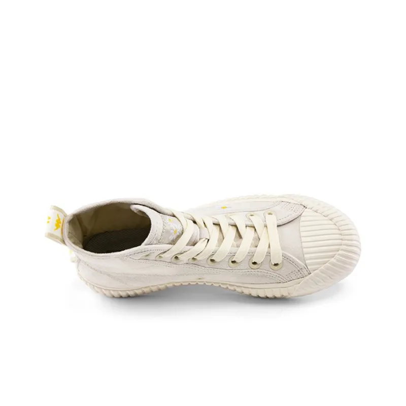 Kappa Label String Coverage Anti-Slip And Wear-Resistant High-Top Skateboard Shoes Women's Moon Gray-3