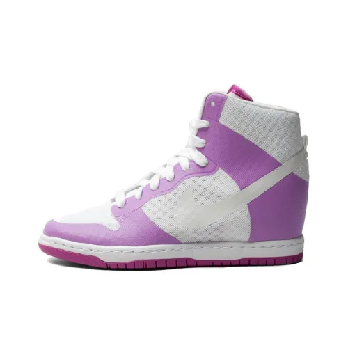 Nike Dunk Skateboard Shoes Women's High-Top White/Purple