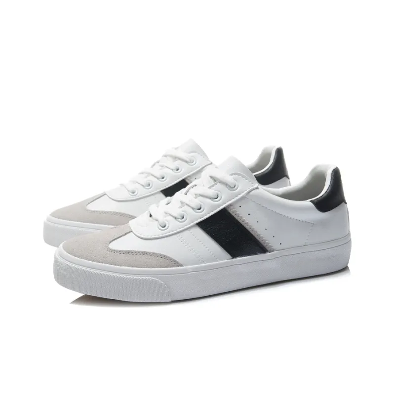 LiNing Vulc Lite Low Top Skateboard Shoes Men's White Black-2