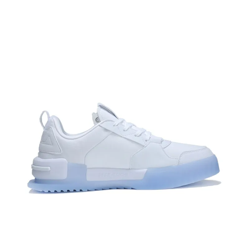 PEAK Taichi Player Wear Resistant Slip Resistant Lightweight Support Low Top Skateboard Shoes White Blue-1