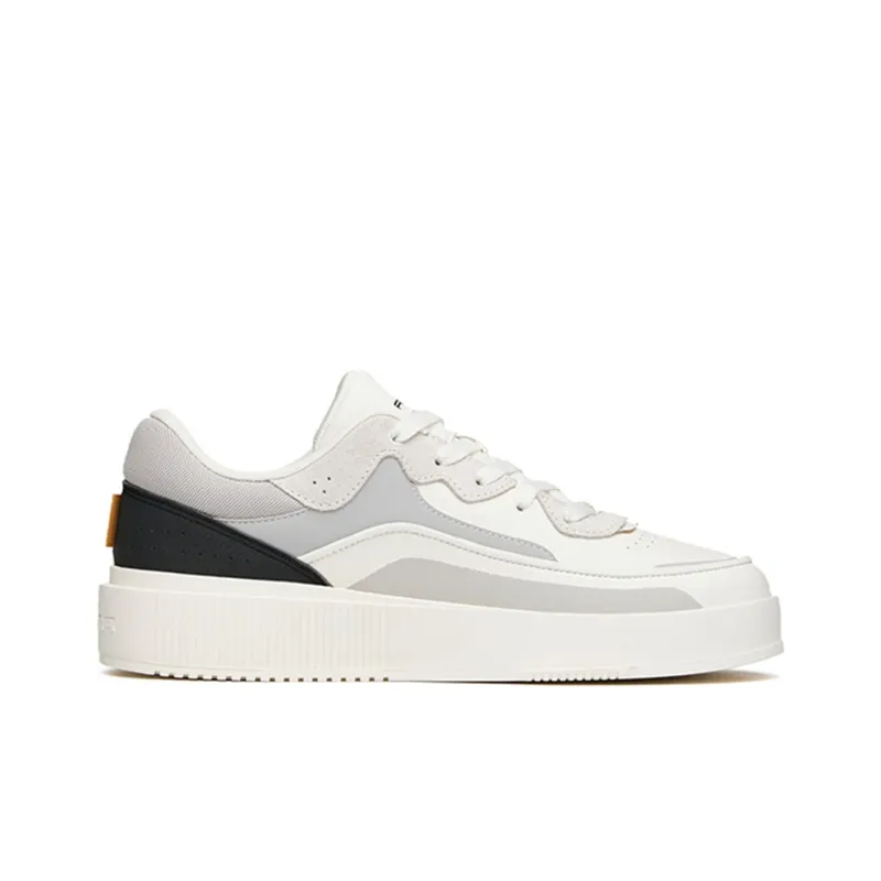 Anta Slip Resistant Water Resistant Cushioned Wear Resistant Low Top Skateboard Shoes Men's Ivory White Gray Black-1