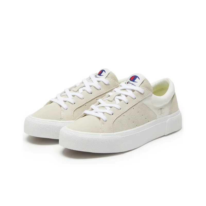 Champion Essentials Collection Heritage Suede Low Skateboard Shoes Unisex Beige-1