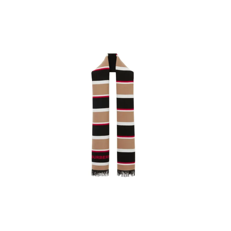 Burberry Kids Striped Wool Scarf-1