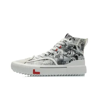Disney X LINING Disney Skateboard Shoes Men High Top Antarctic Gray/Black/White