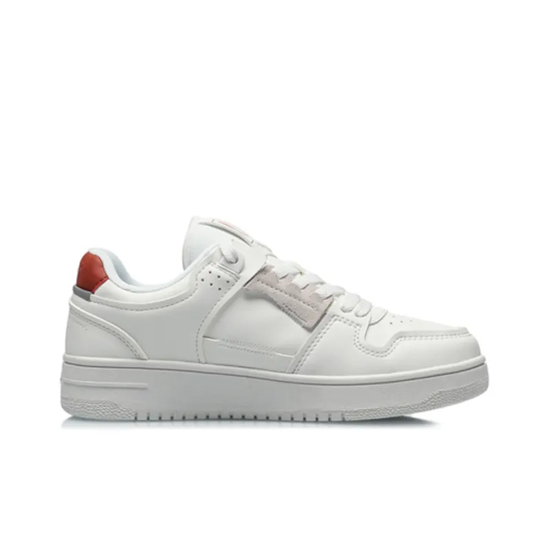 LiNing Tianji Anti Slip Wear Resistant Low Top Skateboard Shoes Women's Mist White-1
