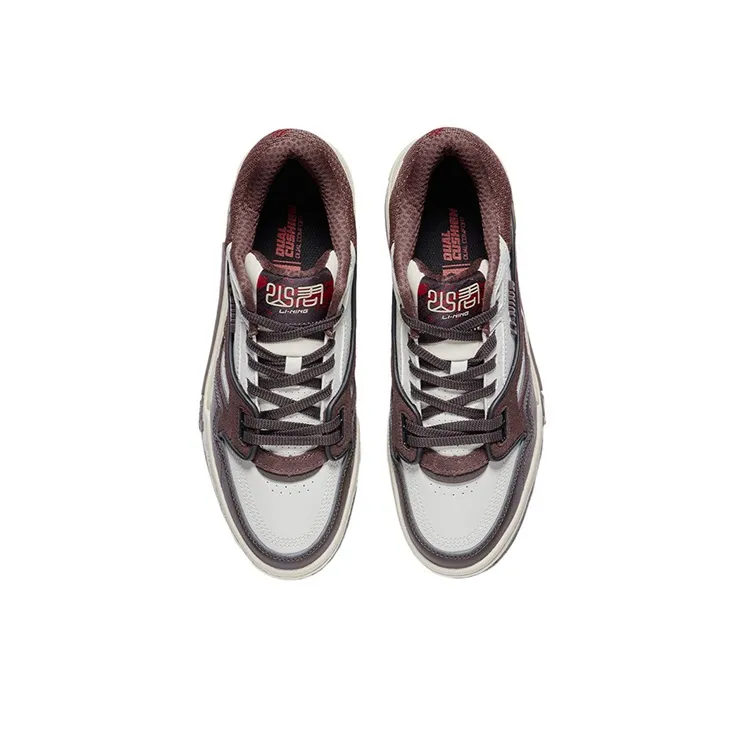 LiNing 001 BTC Slip Resistant, Abrasion Resistant, Lightweight Low Top Skateboard Shoes Men's Burnt Oak Umber-3