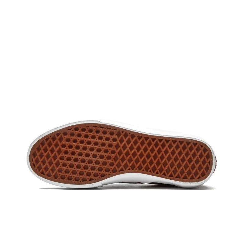 Vans Slip on Breathable Wear Resistant Non Slip Low Top Casual Skate Shoes Brown Red-3