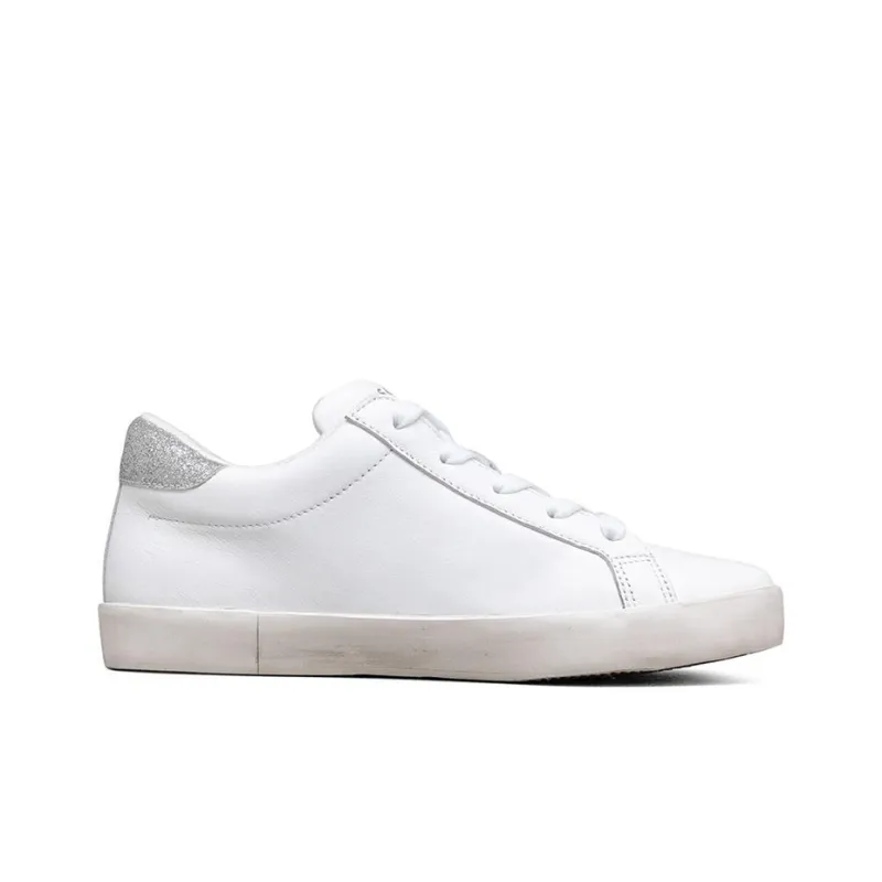 Skechers Diamond Starz Low-Top Skateboard Shoes Women's White Silver-1