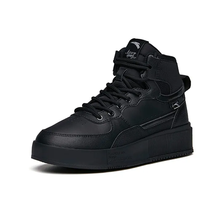 Anta Life Collection Wear Resistant Slip Resistant High Top Skateboard Shoes Women's Black-2