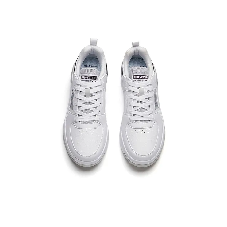 Anta Slip Resistant, Abrasion Resistant, Lightweight Low Top Skateboard Shoes Men's Gray White-2
