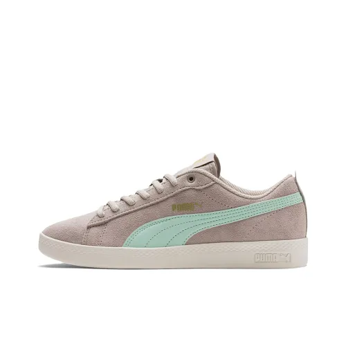 PUMA Smash V2 Skateboard Shoes Women's Low-Top Smoke Gray/Green